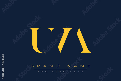 UVA abstract letter logo design. This logo is designed by three abstract letters.