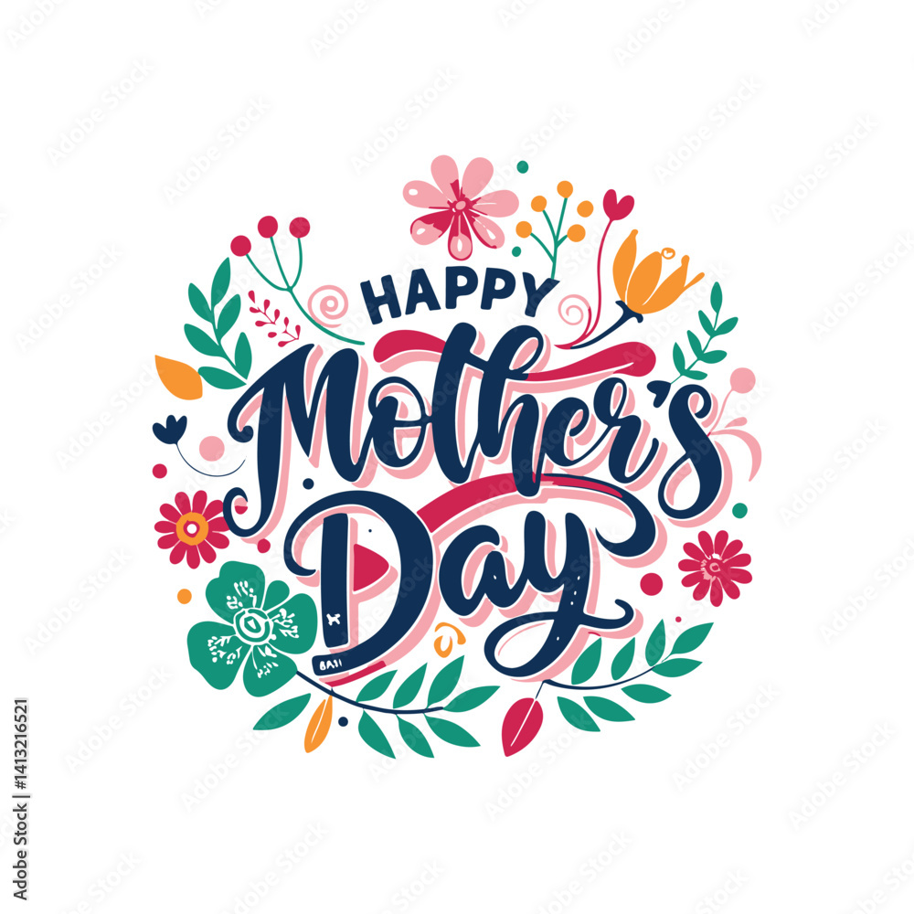 Obraz premium line art of mother day abstract minimal illustration