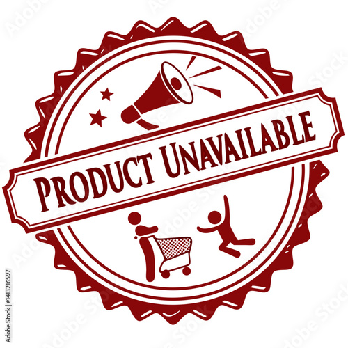 Product Unavailable Badge Vector Illustration for Out of Stock Labels

