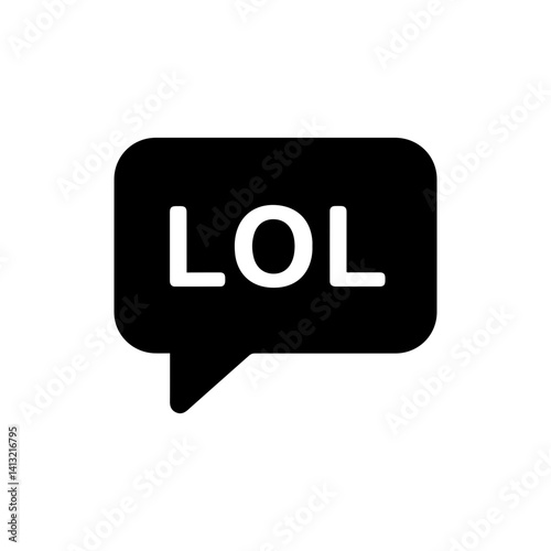 Speech bubble with LOL text symbolizing laughter or amusement