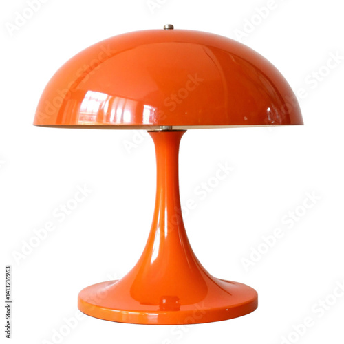 Retro Orange Mushroom Table Lamp Vintage Mid-Century Modern Desk Lighting