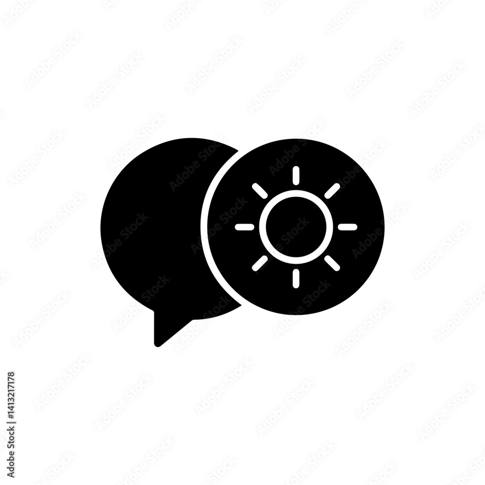 Fototapeta premium Speech Bubble with Sun Icon Symbolizing Positivity and Brightness