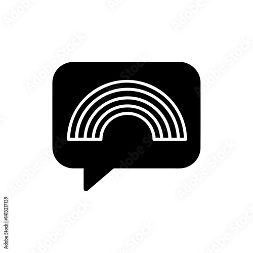Speech Bubble with Rainbow - Positivity and Good Vibes