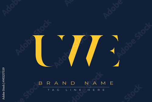 UWE abstract letter logo design. This logo is designed by three abstract letters.
