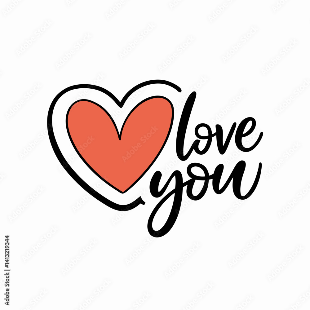 Sticker design of LOVE YOU Sticker design of LOVE YOU