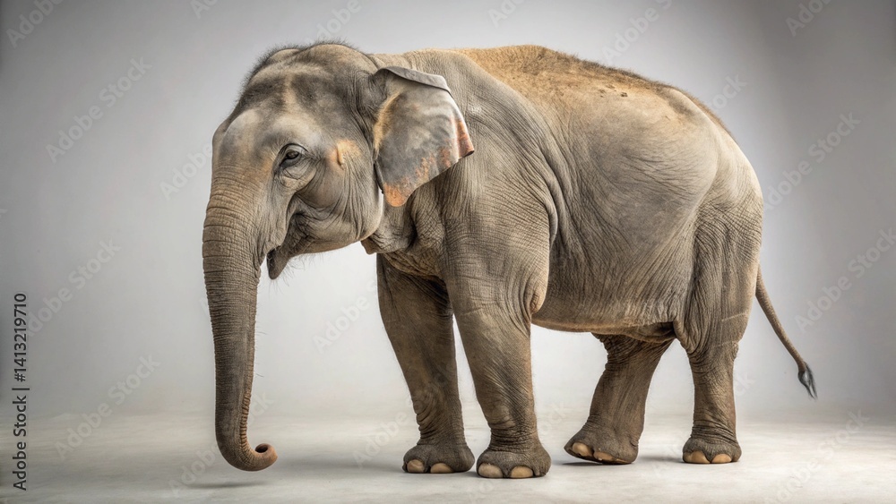 Fototapeta premium Asian Elephant on studio background 