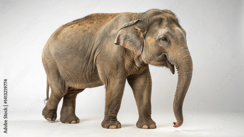 Fototapeta premium Asian Elephant on studio background 