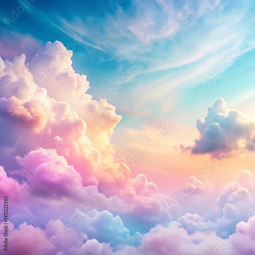 Vibrant cloudscape, pastel hues, dreamy sky