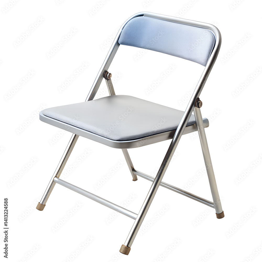 A foldable chair with metal isolated on transparent background A foldable chair with metal isolated on transparent background