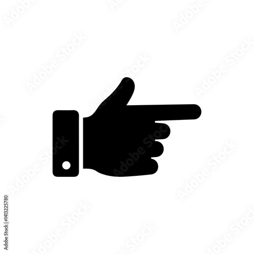 Hand gesture with index finger pointing to the right symbolizing direction or focus