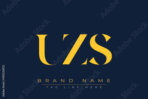 UZS abstract letter logo design. This logo is designed by three abstract letters.