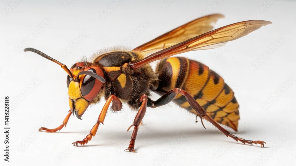 Asian Giant Hornet on studio background
