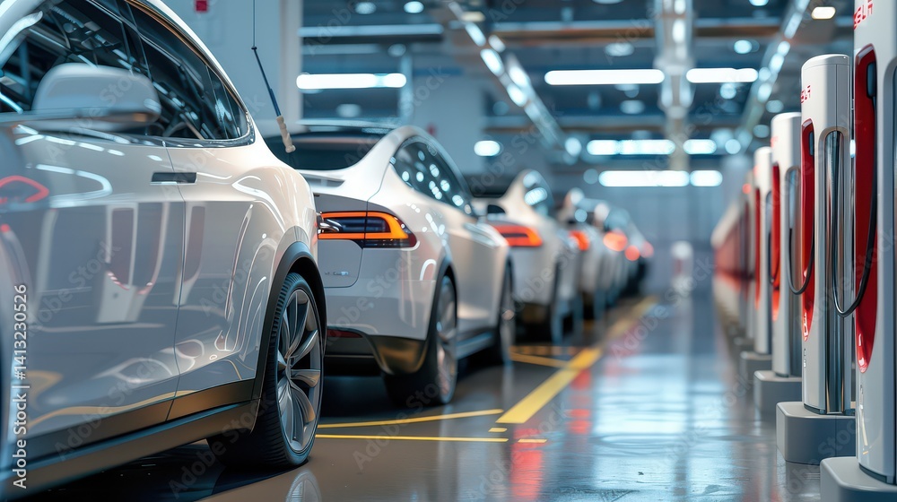 Electric vehicle battery research lab with engineers. Electric vehicle battery research lab with engineers.