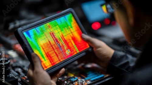 Technician Examining Thermal Image