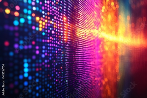 Wallpaper Mural Colorful pixelated digital abstract background with glowing squares and dynamic movement Torontodigital.ca