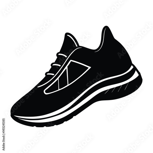 black and white sneaker side view clip art preview