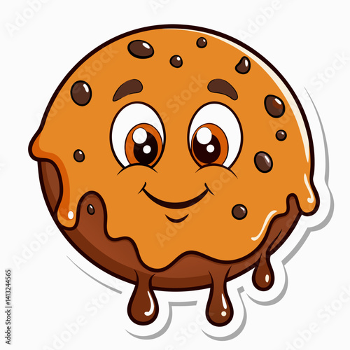 chocolate chip cookie with melting chocolate