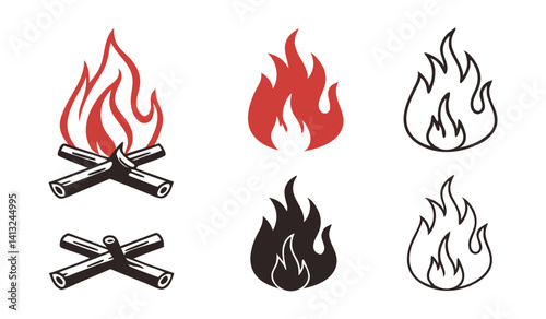 fire flames set
