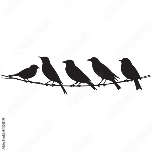 Wallpaper Mural Bird Silhouette Design Vector Torontodigital.ca