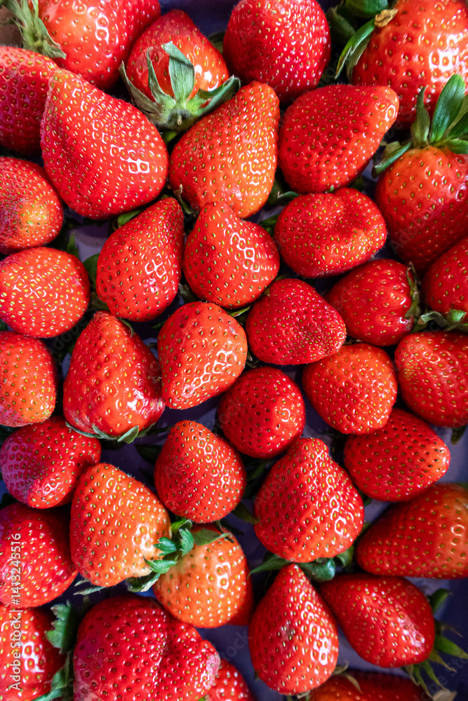 Strawberry Texture – Macro Background of Red Ripe Berries Strawberry Texture – Macro Background of Red Ripe Berries
