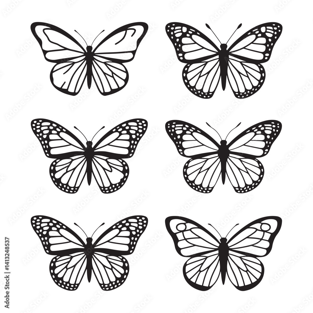 Butterfly Silhouette Design Vector, Professional Butterfly Design Butterfly Silhouette Design Vector, Professional Butterfly Design