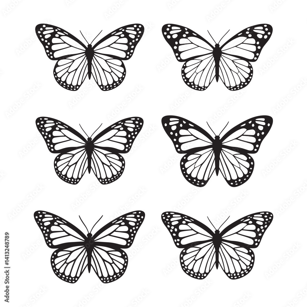 Butterfly Silhouette Design Vector, Professional Butterfly Design