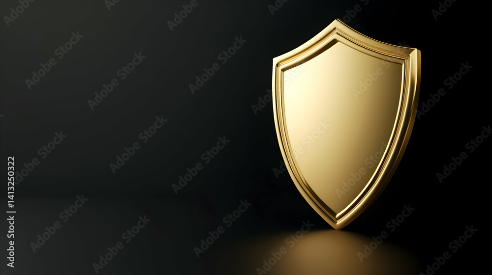 Elegant gold shield symbolizing protection.