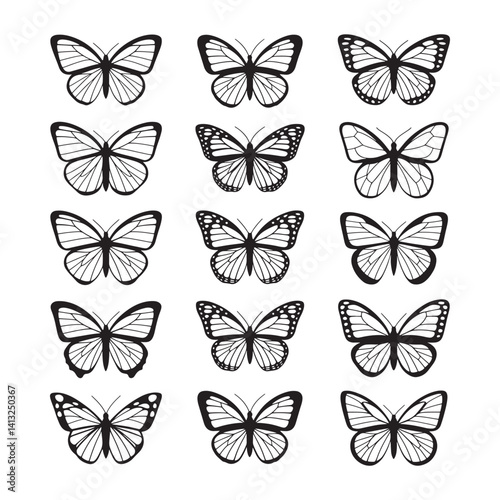 Wallpaper Mural Butterfly Silhouette Design Vector, Professional Butterfly Design Torontodigital.ca