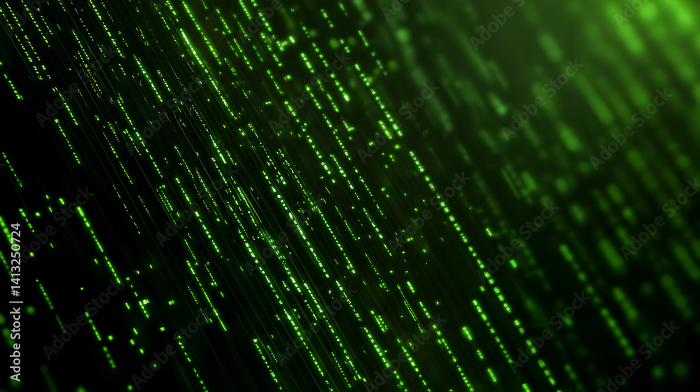 Abstract green digital data stream background. Abstract green digital data stream background.