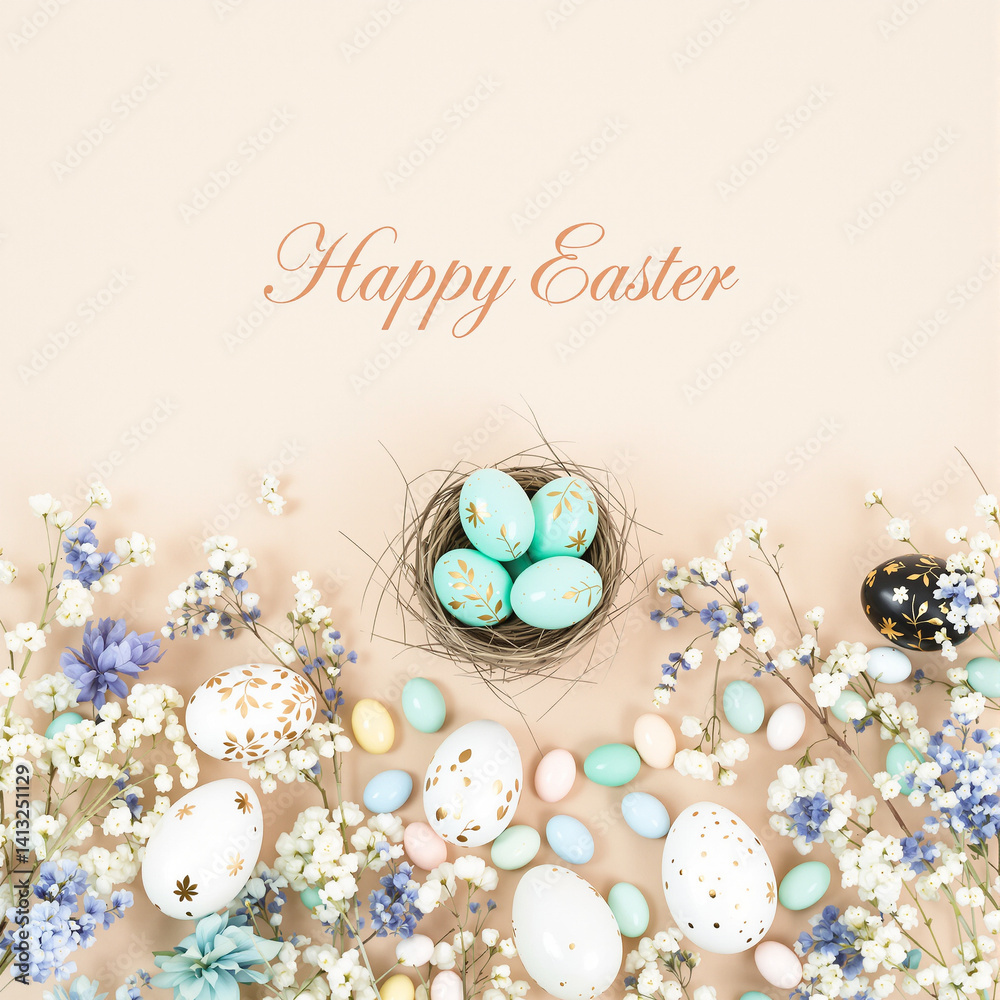 Elegant Pastel Easter Decor with Botanical Accents