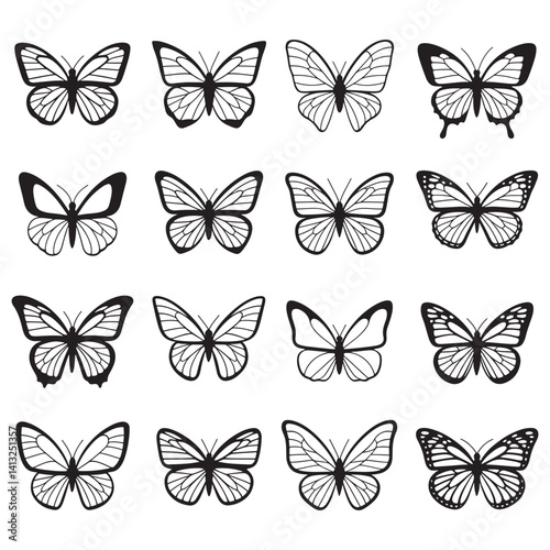 Wallpaper Mural Butterfly Silhouette Design Vector, Professional Butterfly Design Torontodigital.ca