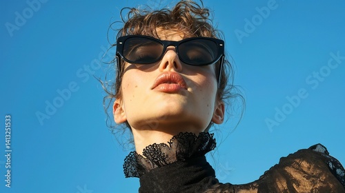 Portrait of a beautiful young female fashion model. Fashion editorials showcasing