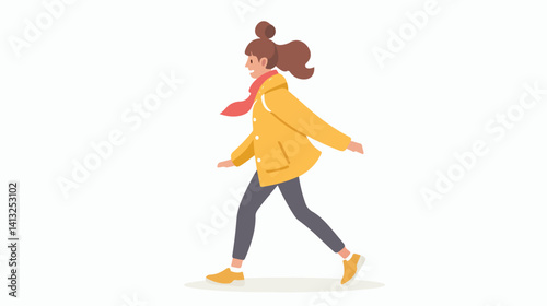 Little Girl's First Steps: A Journey Begins, Flat Vector Illustration. Perfect for children's books,