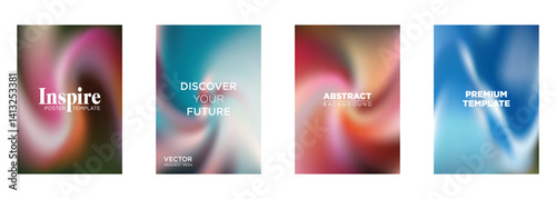 Abstract Gradient Mesh Background Poster Templates Inspire, Discover Future