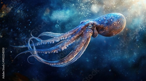 A majestic giant squid floating in the eerie twilight zone of the ocean --ar 16:9 --v 6.1 Job ID: d4044c41-cd37-41bd-9db7-e09de222dbb2