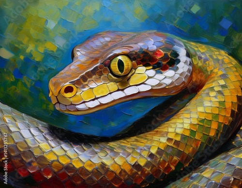 Ölgemälde Python photo