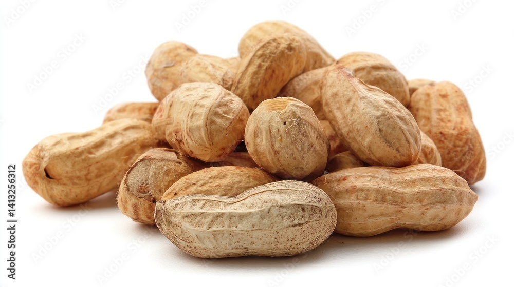 Pile of Peanuts in Shell Isolated on White Background Pile of Peanuts in Shell Isolated on White Background
