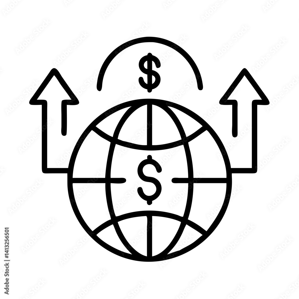 Global business growth and investment opportunity with international finance and market analysis