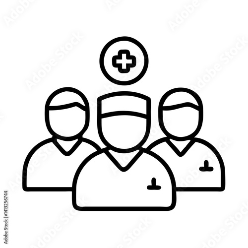 Medical team healthcare professionals doctors nurses staff clinic hospital emergency services group