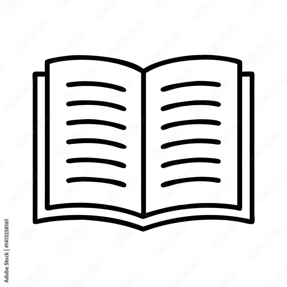 Open book vector illustration for reading education literature library and knowledge icon Open book vector illustration for reading education literature library and knowledge icon