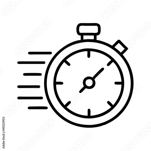 Stopwatch timer speed time deadline urgency countdown fast chronometer icon vector illustration