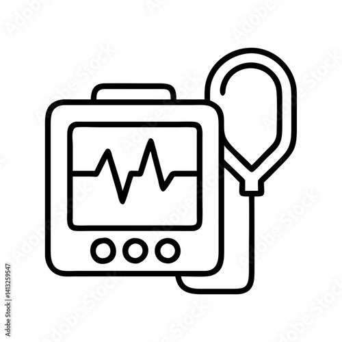 Electrocardiogram ecg machine vector icon illustration for medical healthcare monitoring device