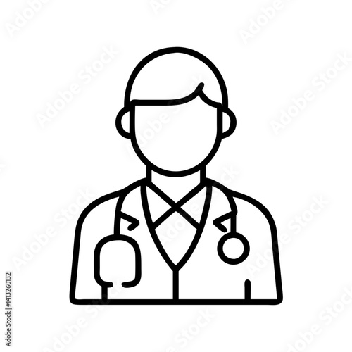 Doctor medical professional healthcare physician stethoscope medicine specialist outline icon