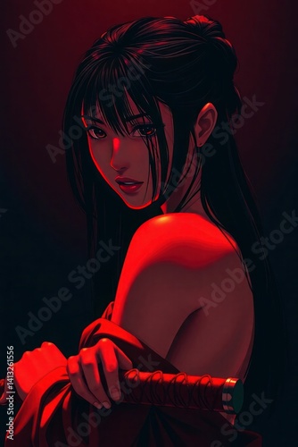 pregnant woman with red heart
