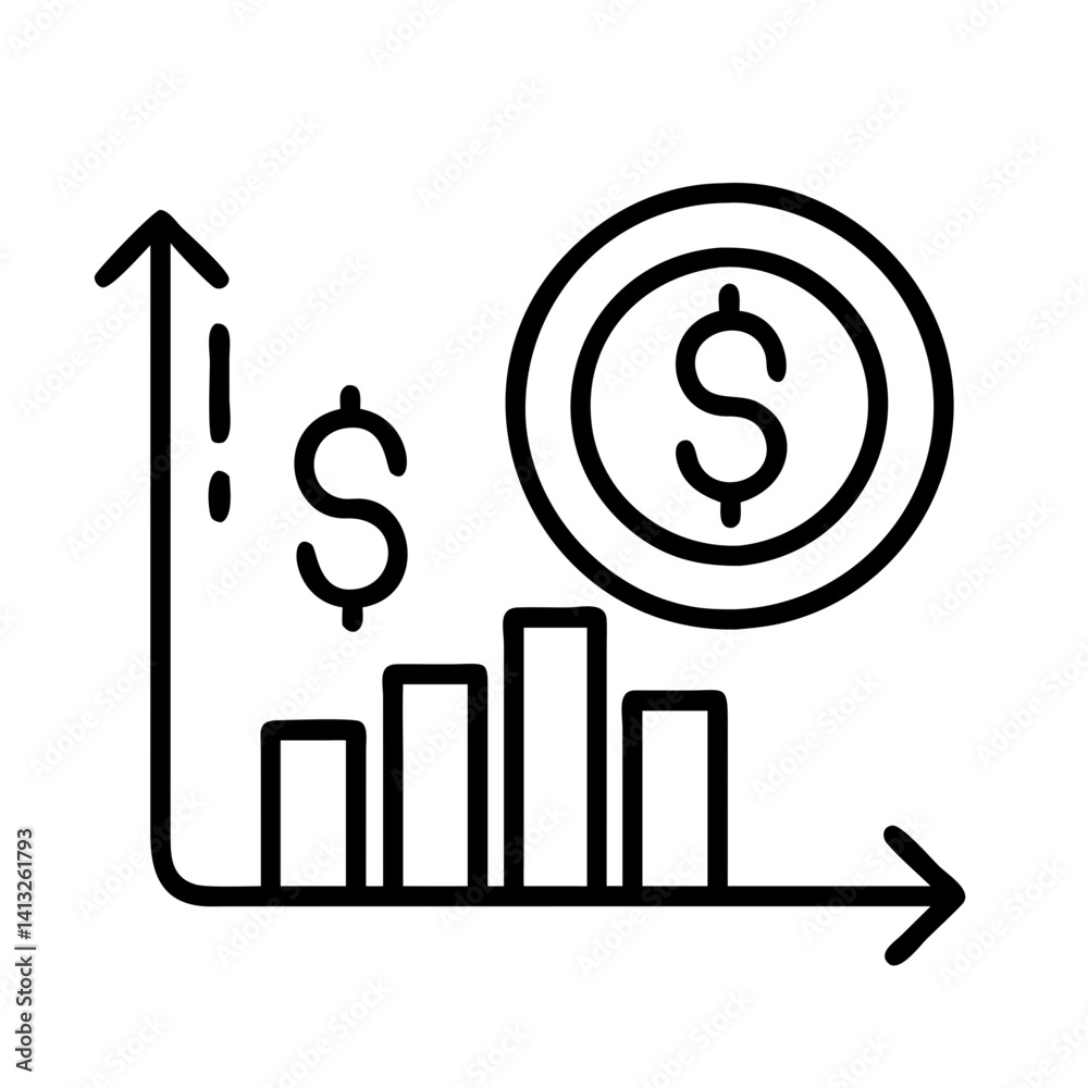 Growth chart business finance investment money graph increase profit dollar coin market stock value Growth chart business finance investment money graph increase profit dollar coin market stock value