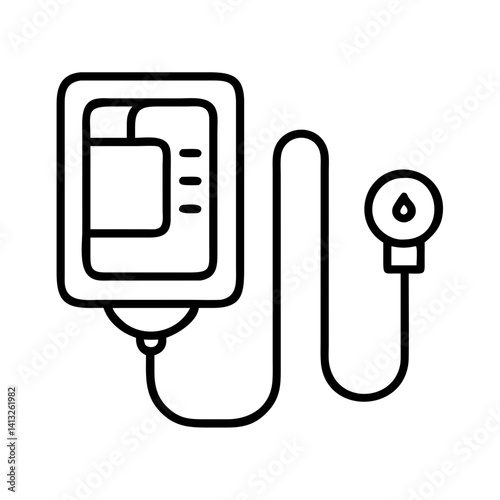Blood pressure monitor sphygmomanometer medical device health checkup equipment vector icon design