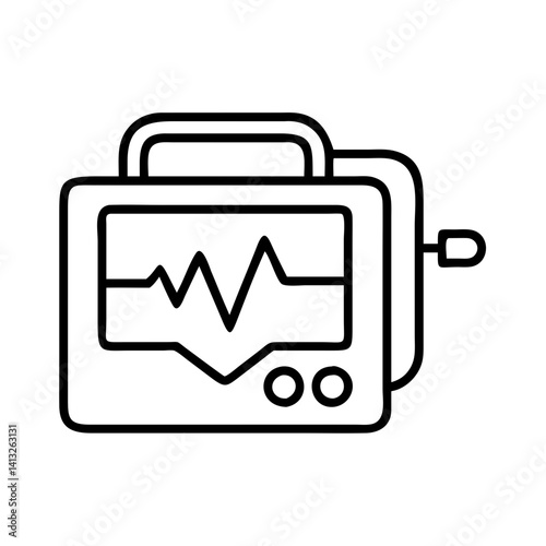 Ekg monitor vector illustration for medical equipment and healthcare technology design needs