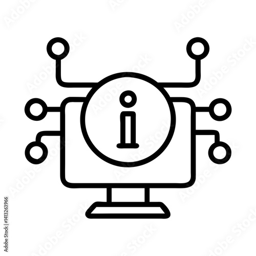 Information technology computer network system data processing and information icon design element vector