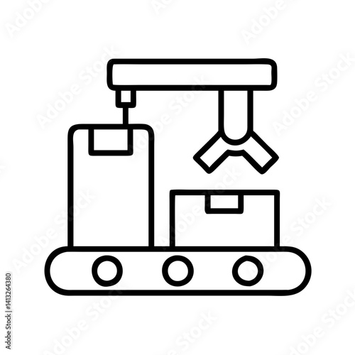 Conveyor belt automation system factory production line manufacturing process robot arm industry design