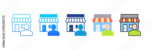 Sales Representative icon sheet multiple style collection